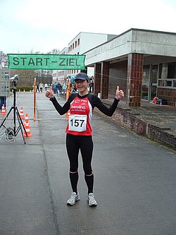 Grit im Ziel in Kienbaum 2009